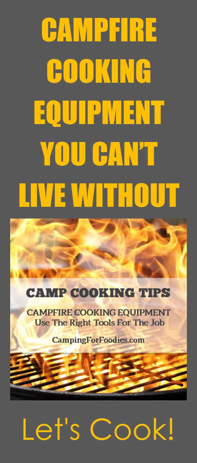 These are the coolest campfire cooking equipment products that make creating delicious camping meals in the great outdoors fun and easy! The kids will love our CampingForFoodies recipes designed for busy families! Our tips and hacks will help you make great food with Dutch ovens, foil packets, pie irons, roasting sticks or even camp stoves!