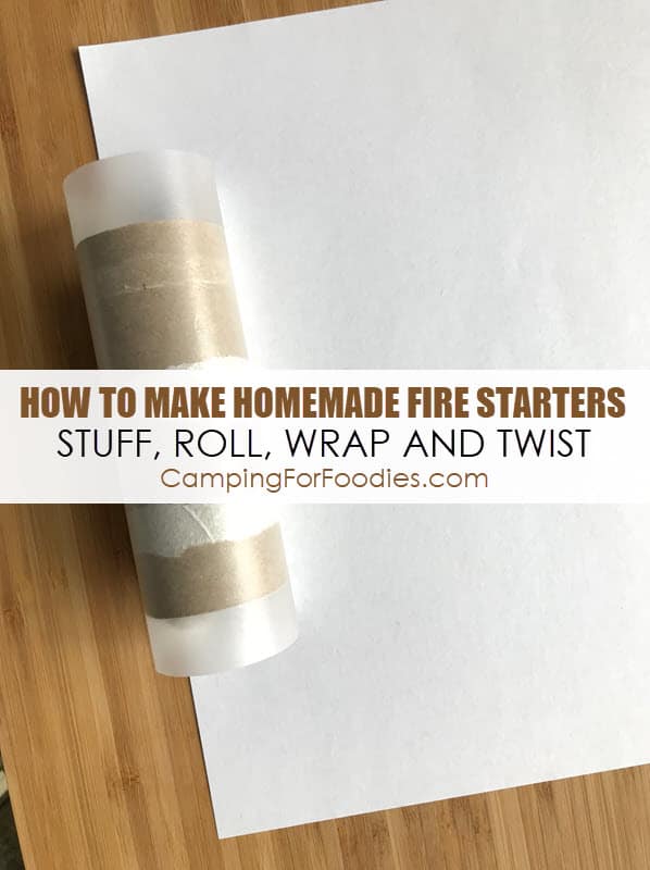 How To Make Homemade Fire Starters Easy DIY Camping Project Using Dryer Lint And Cute Trivia Question Wrappers Just Stuff, Roll, Wrap And Twist by CampingForFoodies