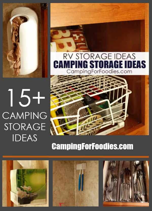 Over 15 Camping Storage Ideas For Clean Clutter-Free Camper Organization by CampingForFoodies