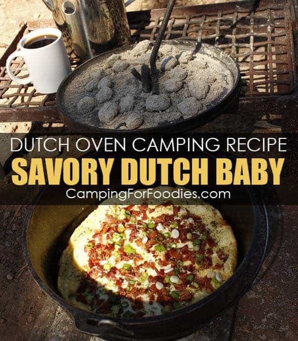 Savory Dutch Baby Dutch Oven Camping Recipe {Easy Breakfast}