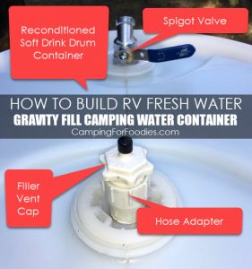 How To Build RV Fresh Water Gravity Fill Camping Water Container by CampingForFoodies
