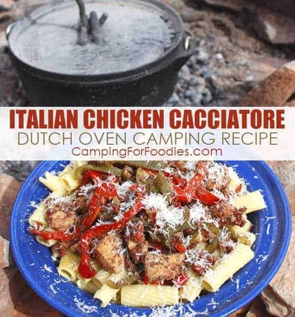 Italian Chicken Cacciatore Dutch Oven Camping Recipe by CampingForFoodies