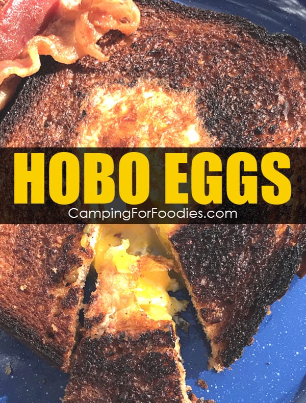 Hobo Eggs and Sausage Breakfast Sandwich Pie Iron Recipe