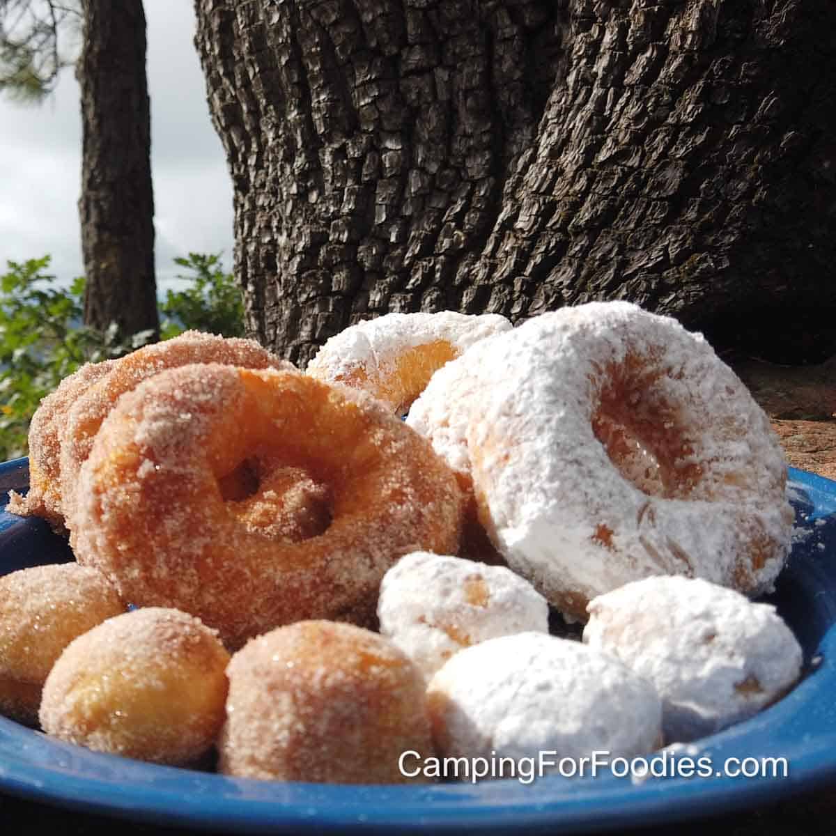 Simple 3 Ingredient Campfire Donuts Dutch Oven Tenting Recipe!